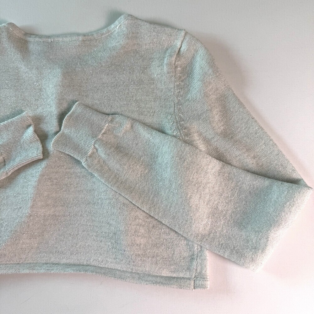 The Children's Place Girl's Sz 14 White Sparkle Shrug Crop Cardigan Sweater L/S - Picture 9 of 15